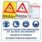Kunstof waarschuwingsborden.